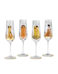 Gustav Klimt: 4-teiliges Sektgläser-Set
