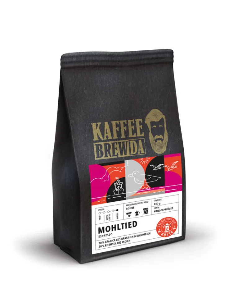 Kaffeeheimat Kaffeebohnen Espresso und Cafe Crema, 4 x 250 g von "Kaffee Brewda"
