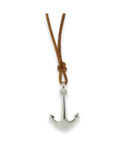Kette aus Leder mit Anker, Gr. M, in 3 Farben