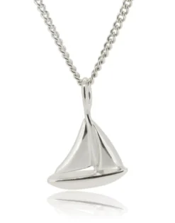 Kette mit Segelboot, Silber