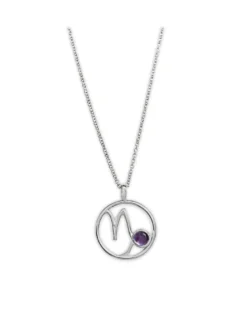 Kettenanhänger Sternzeichen mit Peridot und Kette, 925er Silber