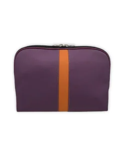 Kulturtasche ANNA violett/kognac