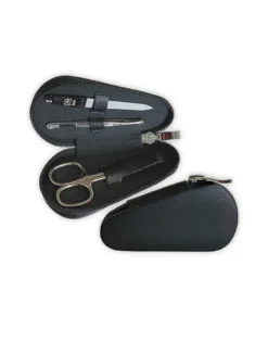 Maniküre-Leder-Etui 3tlg., Nickel