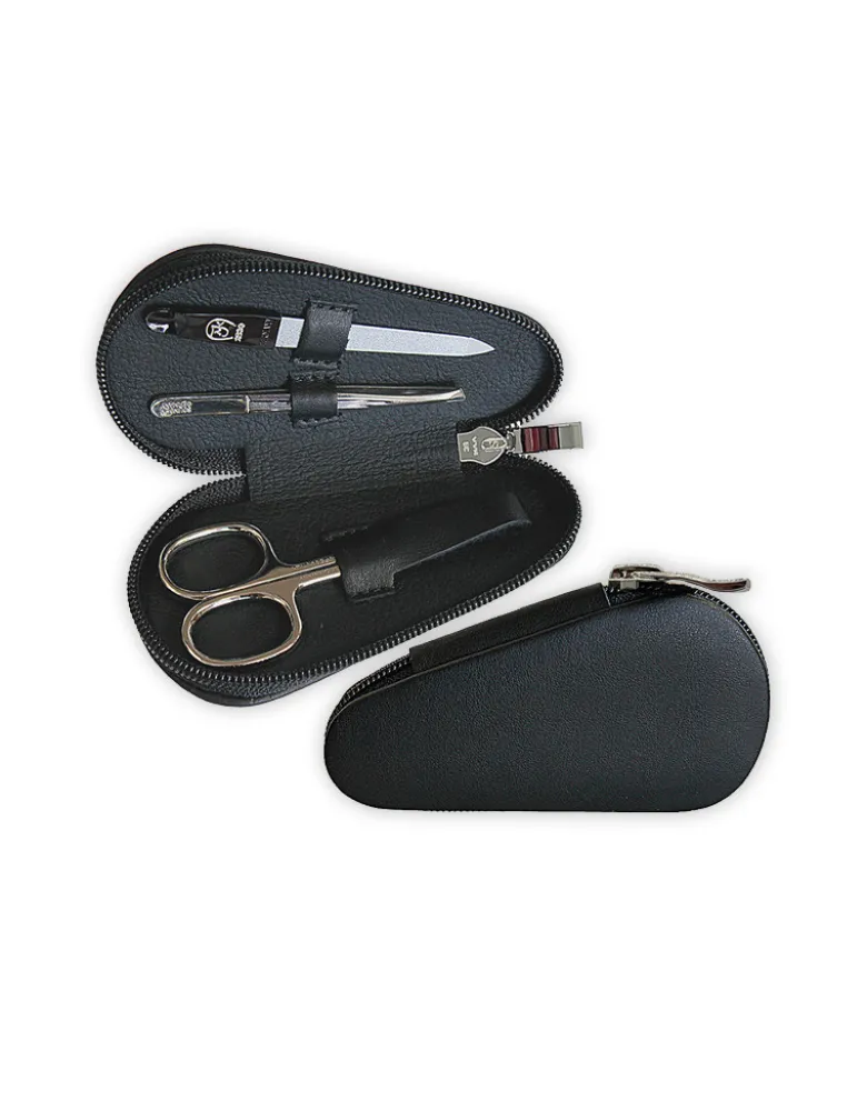 Maniküre-Leder-Etui 3tlg., Nickel