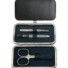 Maniküre-Leder-Etui 3tlg., Nickel