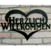 Metallschild "Herzlich Willkommen"