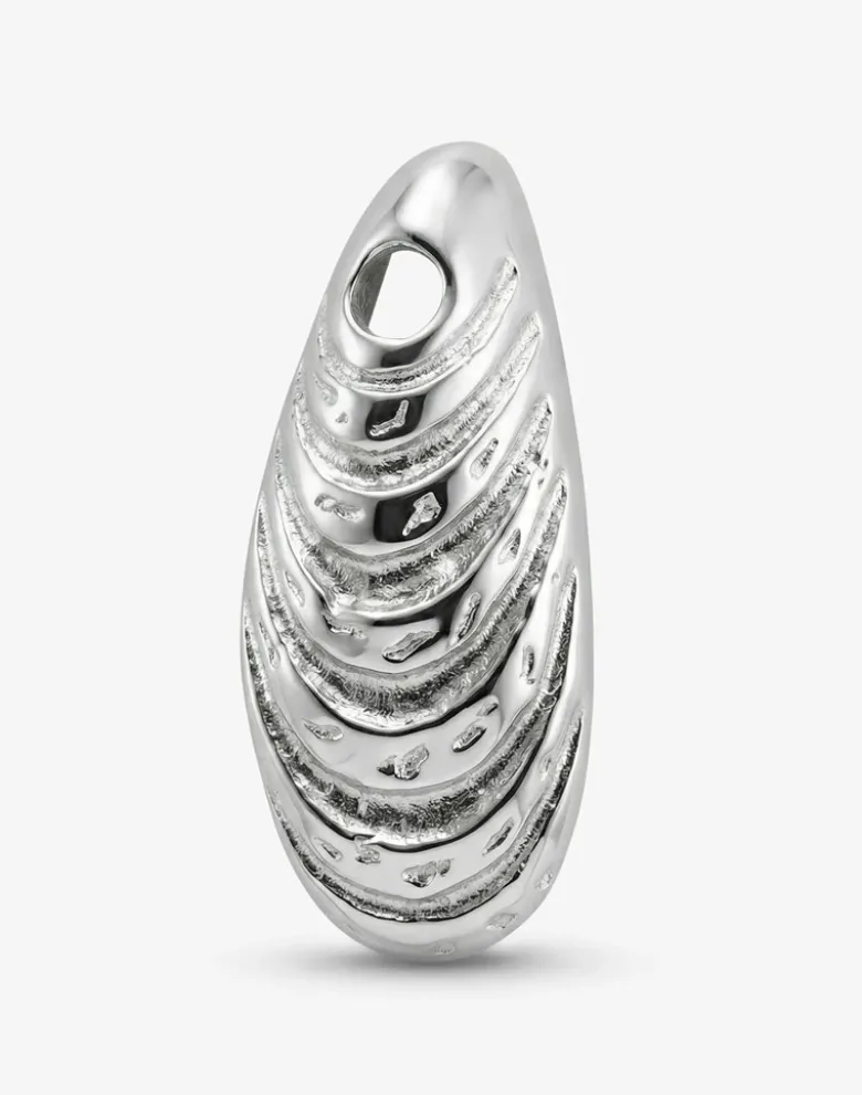 Miesmuschel-Anhänger (1x) für Creolen-Ohrring, Silber und Gold