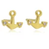 Ohrstecker Anker mit 4 Brillanten, Gelbgold