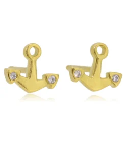 Ohrstecker Anker mit 4 Brillanten, Gelbgold