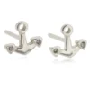 Ohrstecker Anker mit 4 Zirkonia, Silber