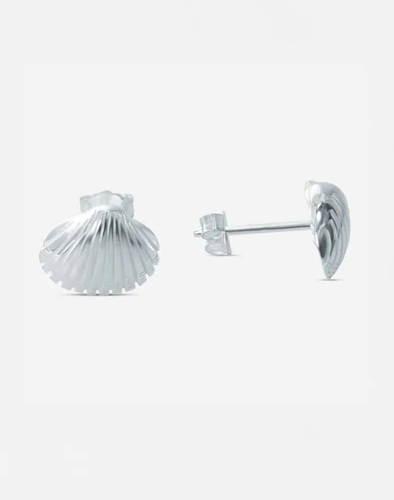 Ohrstecker Herzmuschel, Silber und Gold