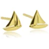 Ohrstecker Segelboot, Gelbgold