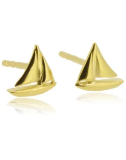Ohrstecker Segelboot, Gelbgold