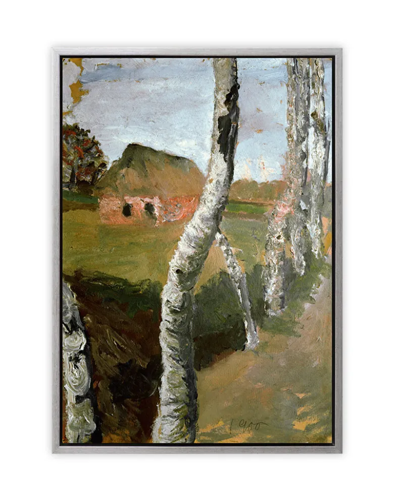 Paula Modersohn-Becker: Bild "Birkenweg" (1900), gerahmt