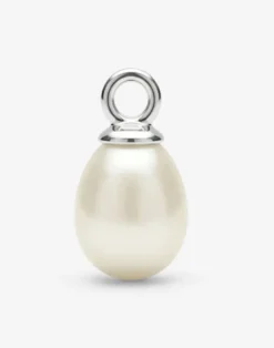 Perle-Anhänger (1x) für Creolen-Ohrring, Silber und Gold
