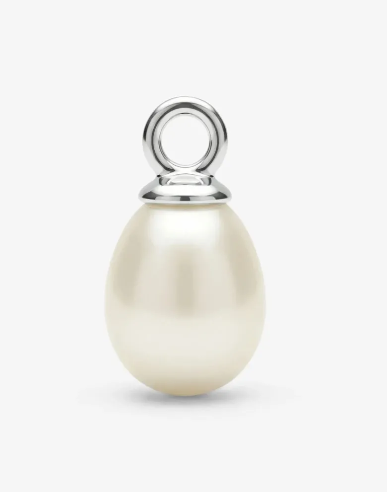 Perle-Anhänger (1x) für Creolen-Ohrring, Silber und Gold