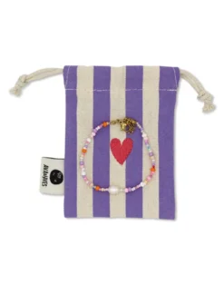 Perlenarmband flieder/rosa