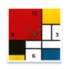 Piet Mondrian: Wanduhr "Komposition in Rot, Blau, Gelb und Schwarz"