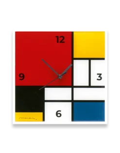 Piet Mondrian: Wanduhr "Komposition in Rot, Blau, Gelb und Schwarz"