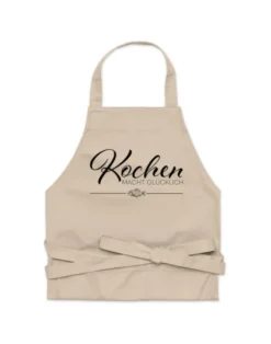 Schürze aus Bio-Baumwolle - Kochen macht glücklich