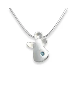 Schutzengel mit Aquamarin und Kette