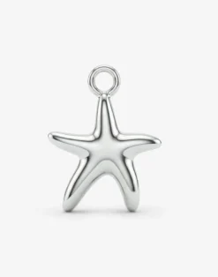 Seestern-Anhänger (1x) für Creolen-Ohrring, Silber und Gold