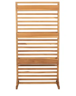 Sichtschutz / Pflanzspalier aus Teak, mit Pflanzbehälter