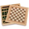 Spiele-Set Schach, Dame und Mühle aus Holz