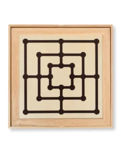 Spiele-Set Schach, Dame und Mühle aus Holz