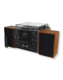 Stereo-Musikcenter mit Plattenspieler m. 2 Kassettendecks