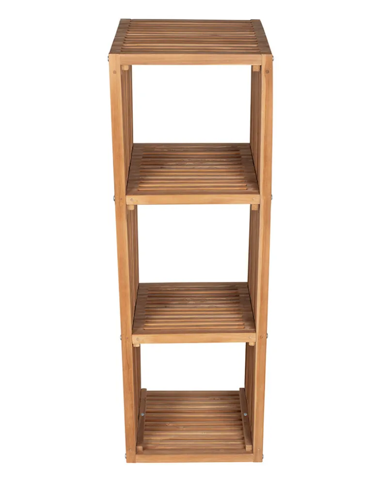 Teakregal mit 3 Fächern, für den Außenbereich