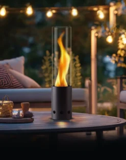 Tischfeuer aus Edelstahl von Gardenflare