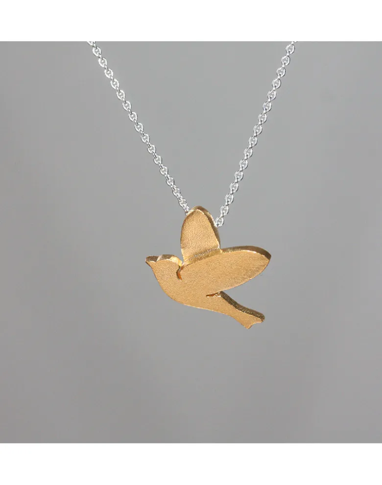 Vögelchen und Kette, gold
