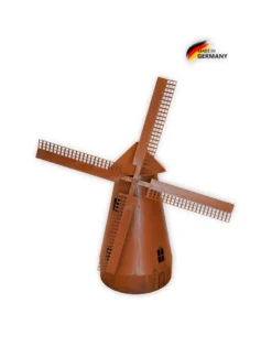 Windmühle aus Edelrost, drehbar, mit Beleuchtung